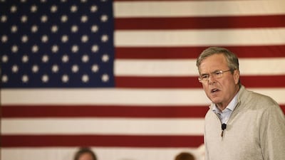 Jeb Bush, former governor of Florida and 2016 Republican presidential candidate, speaks during a campaign event in Iowa. Patrick T. Fallon / Bloomberg News