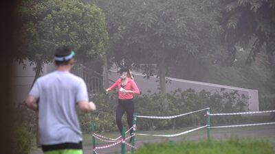 A foggy morning in Dubai as residents wake up and go about their day. Antonie Robertson / The National