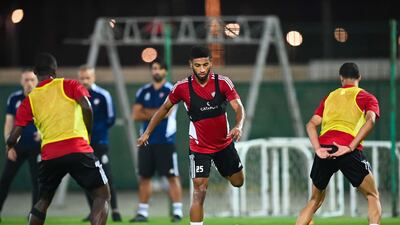 UAE players in training ahead of the upcoming 2026 World Cup qualifiers against Nepal and Bahrain. UAE FA
