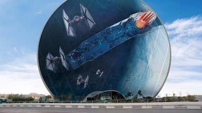 A rendering of Star Wars design set to be put on Aldar HQ. Courtesy of Aldar