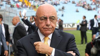 AC Milan chief executive Adriano Galliani shown during a match in September 2012. Paoloa Giovanni / AP