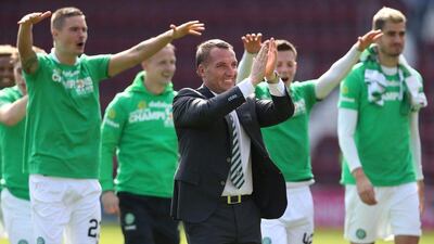Brendan Rodgers led Celtic to the Scottish Premiership title after 30 games of the season, winning 28 and drawing two. Ian MacNicol / Getty Images