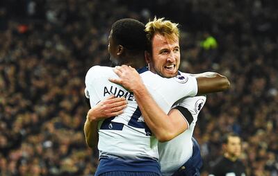 Tottenham's Harry Kane, right, struck for the 11th time this season with a goal against Chelsea on Saturday. EPA