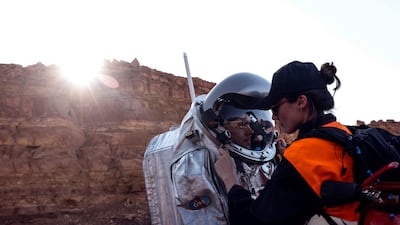 A scientist takes part in a demonstration near Mitzpe Ramon, Israel. Reuters