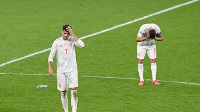 Alvaro Morata at the end of the Euro 2020 semi-final match against Italy after he missed the crucial penalty in the shootout that sent Spain out of the tournament.