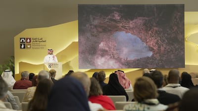 Abdulrahman Alsuhaibani, vice president of culture for the Royal Commission of AlUla, delivered the opening remarks at the symposium. Photo: Royal Commision of AlUla