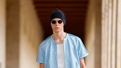 A lightweight perforated zip-through jacket at Givenchy. AFP