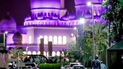 Sheikh Zayed Mosque at dawn on the first morning of Ramadan. Victor Besa / The National