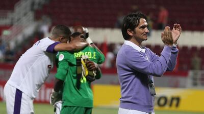 Zlatko Dalic, right, will be on the touchline as Al Ain play three games over the next five days. Karim Jaafar / AFP