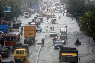 Floods bring traffic chaos to Mumbai. Photo: EPA