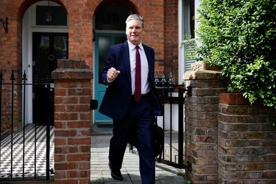 Labour Party leader Keir Starmer leaves his home in London. Starmer has reshuffled his team in response to the party’s election performance. AFP