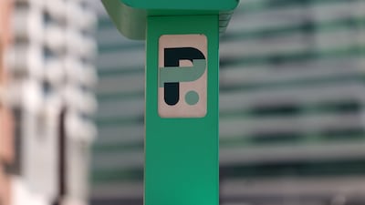 The new paid system - which came into effect on Wednesday - covers on-street, off-street and retail parking at the Aljada megaproject. Chris Whiteoak / The National