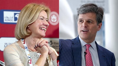 Mary Davis, chief executive of the Special Olympics and Timothy Shriver, chairman of the Special Olympics