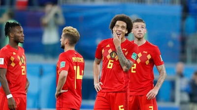Dejected Belgium players after the final whistle. AP Photo