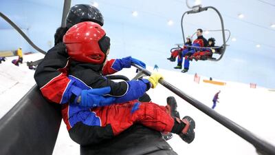 People at Ski Dubai in Mall of the Emirates. Pawan Singh / The National