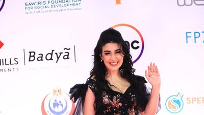 Moroccan actress Jihan Khalil attends the closing ceremony of the 42nd Cairo International Film Festival (CIFF). EPA