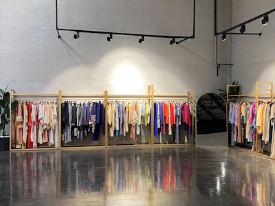 A warehouse in Gaziantep contains past collections produced by Kutnia, which was founded in 2017. Lizzie Porter / The National