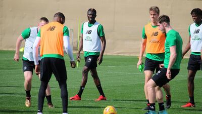 Celtic football club training in Dubai. Courtesy Celtic FC