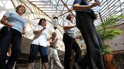 A reader says malls should have more organised walking programmes. Pawan Singh / The National