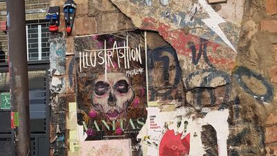 A collage-like concentration of street art by different artists in Shoreditch. Photo by Rosemary Behan