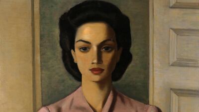 Ezekiel Baroukh. Portrait de Mademoiselle A.C., 1939 Oil on board, 80 x 65 cm. Image courtesy of Barjeel Art Foundation, Sharjah.