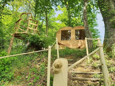 Timber Lodge, Nid'Amour, Occitanie, France. Courtesy Airbnb