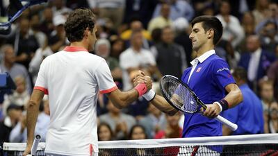 Roger Federer,left, and Novak Djokovic have played each other 11 times since 2013 with the Serb only holding a 6-5 edge. Julio Cortez / AP Photo