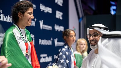Sheikh Khaled bin Mohamed, Crown Prince of Abu Dhabi and Chairman of Abu Dhabi Executive Council, inaugurated the IMMAF Youth World Championships at the Mubadala Arena in Zayed Sports City. Photo: Abu Dhabi Media Office