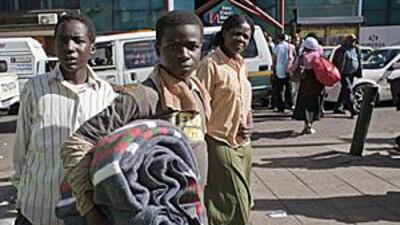Zimbabwean refugees gather at the Central Methodist Church in Johannesburg.
