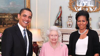 President Barack Obama and First Lady Michelle Obama meet Queen Elizabeth II at Buckingham Palace in April 2009. Getty Images