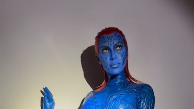 Kim Kardashian as Mystique. Photo: @kimkardashian / Instagram