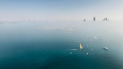 Abu Dhabi Ocean Racing's Azzam began Leg 3 of the Volvo Ocean Race in the lead on Saturday afternoon. Photo Courtesy / Volvo Ocean Race