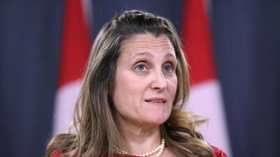 Canada's Foreign Minister Chrystia Freeland speaks during a news conference in Ottawa, Ontario, Canada, December 12, 2018. Reuters