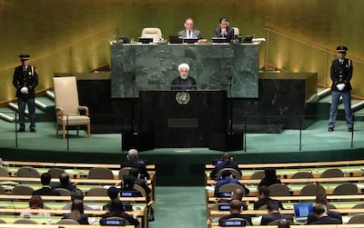 Iran's President Hassan Rouhani addresses the 73rd session of the United Nations General Assembly Reuters