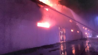 Ajman Civil Defence tackled the blaze. Courtesy Ajman Civil Defence