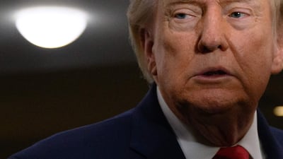 US President Donald Trump at the UN on Tuesday. Getty Images via AFP