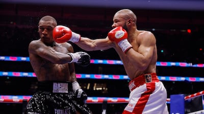 Chris Eubank Jr and Conor Benn in action. Reuters