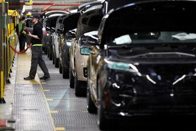 The production line at Jaguar Land Rover’s factory in Solihull, England, will not restart before October 1. Reuters
