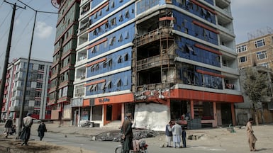 A building in Kabul damaged in a strike reportedly carried out by Pakistan. EPA