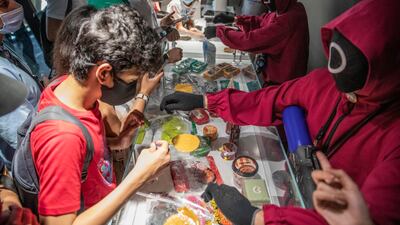 Squid Game at the Republic Of Korea Pavilion. (Photo: Antonie Robertson / The National)