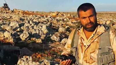 Jamal Maarouf, the head of the moderate rebel group Syrian Revolutionaries Front, in Idlib province, northern Syria. AP Photo / Edlib News Network ENN