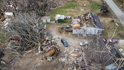 A house in Cayce, Kentucky destroyed after tornadoes hit the area this month. Storms hit Kentucky cities and towns and in Cayce, with a population of 119, most buildings appeared to be damaged or destroyed. AFP