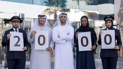 Etihad Airways has welcomed Mohamed Al Mansoori, its 2,000th Emirati member of staff, to the airline. Courtesy Etihad Airlines