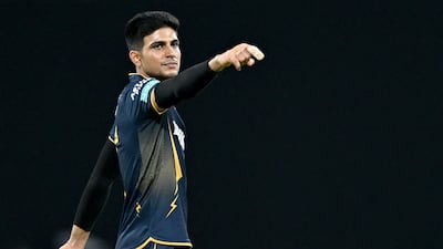 Gujarat Titans captain Shubman Gill moves the field around against Chennai Super Kings. AFP