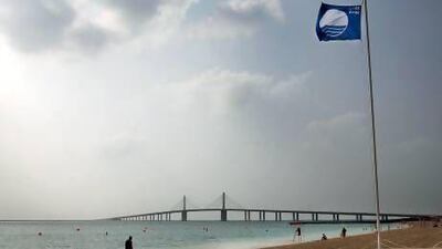 A blue flag was raised on the Al Bateen beach to show that it has conformed to the stringent guidelines of the Blue Flag International Standards.