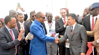 Guinea president Alpha Condé inaugurates the Emirates Global Aluminium’s container terminal at Kamsar. Courtesy EGA