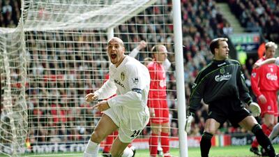 April 13, 2001: Liverpool 1 (Gerrard 54') Leeds United 2 (Ferdinand 4', Bowyer 33'): Leeds completed the double over their league rivals with an impressive performance at Anfield where first-half goals from Rio Ferdinand and Lee Bowyer put them firmly in the driving seat. Steven Gerrard pulled Liverpool back into it just after the break but the midfielder would later be shown a second yellow card that allowed Leeds a relatively stress-free final 20 minutes. But not only would Liverpool have the last laugh by grabbing the last Champions League spot, but this would represent Leeds' last victory over the Reds in any competition. Allsport