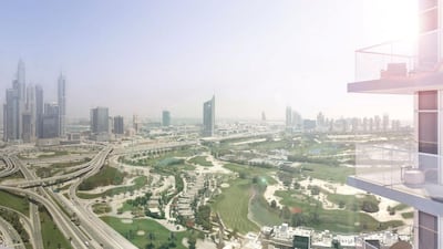 Open-plan layout and golf course view