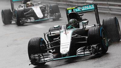 Mercedes-GP driver Nico Rosberg drives during the Monaco Formula 1 Grand Prix. Jean Christophe Magnenet / AFP