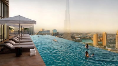 The infinity pool at the Paramount Residences. Courtesy Damac